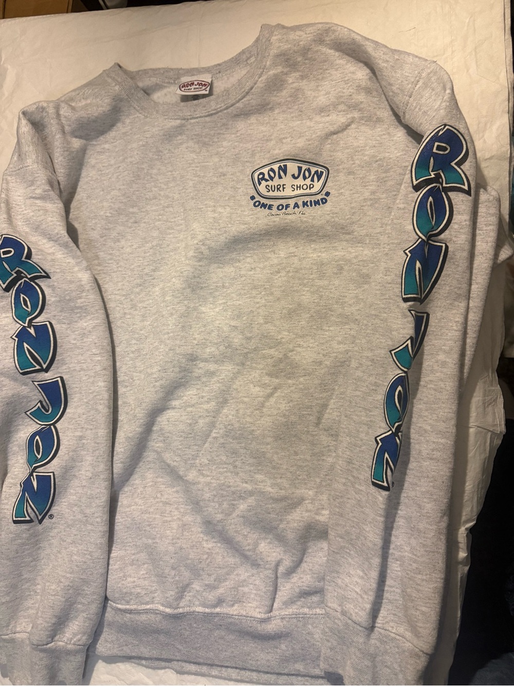 Kids' Heather Gray Logo Sweatshirt - Blue Accent